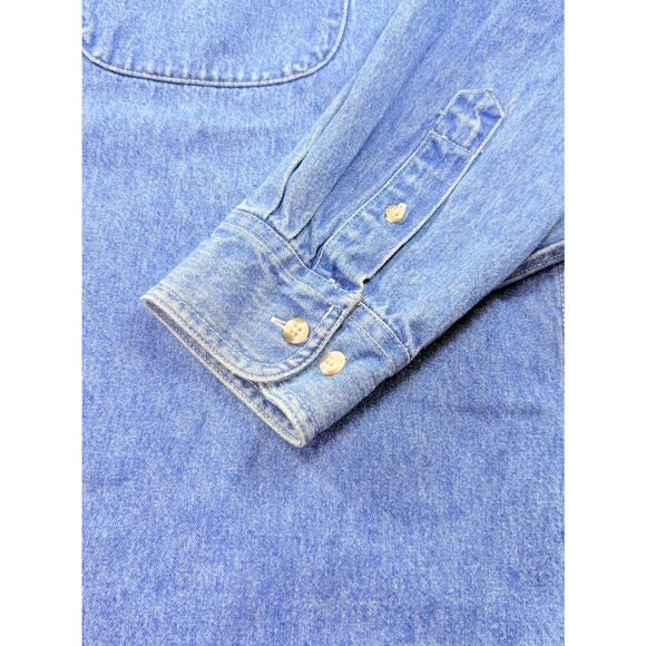 Disney Store Vibtage Denim Button Shirt Embroidered Mickey & Friends Size Lg - Picture 7 of 12